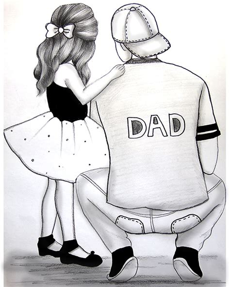 Father Daughter Sketch Photos, Images & Pictures